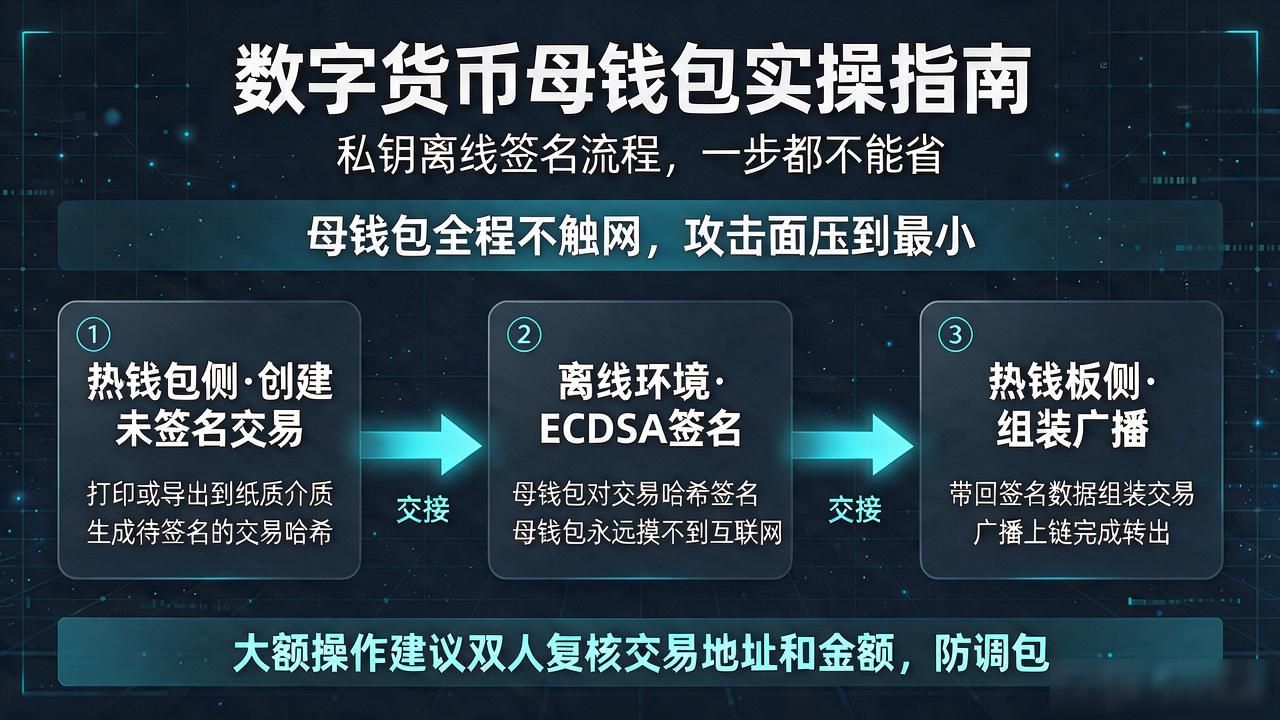 数字货币母钱包实操指南：私钥离线签名流程，一步都不能省