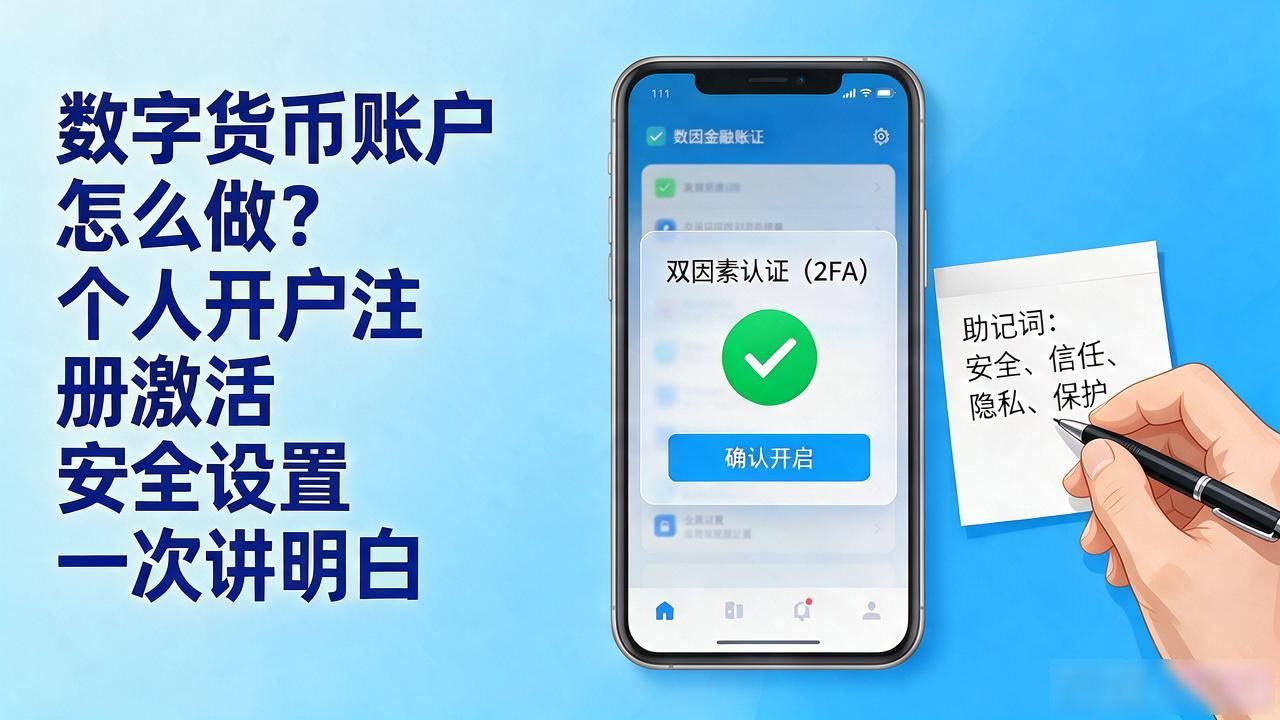 数字货币账户怎么做？个人开户注册激活安全设置一次讲明白