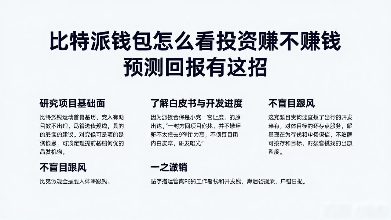 比特派钱包怎么看投资赚不赚钱 预测回报有这招