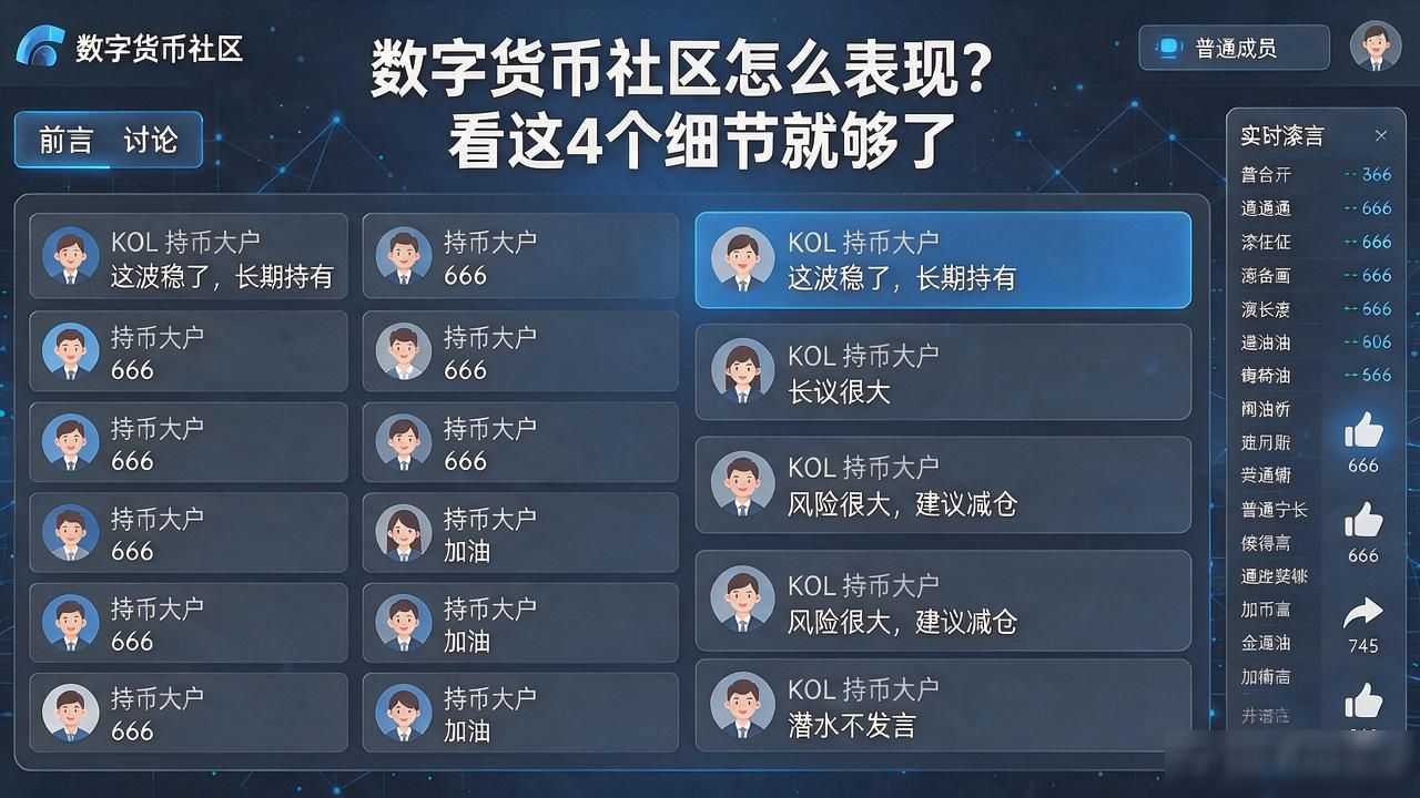 数字货币社区怎么表现？看这4个细节就够了