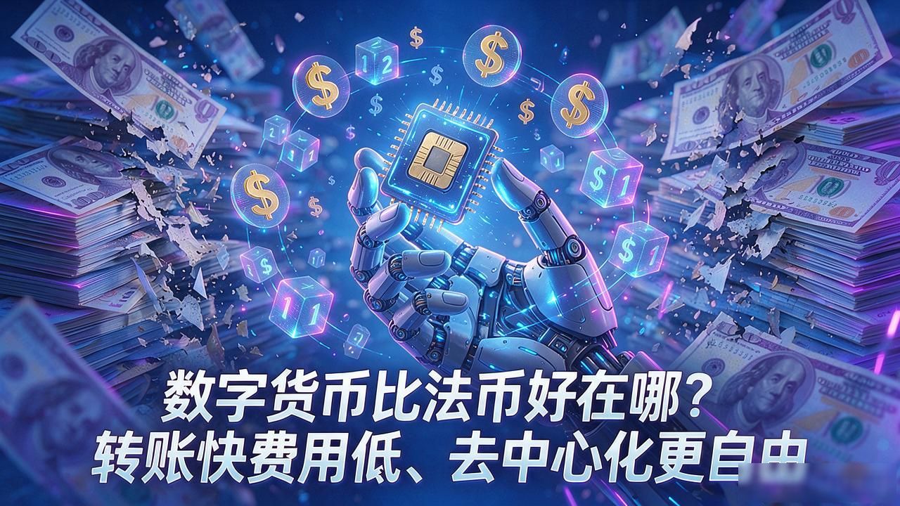 数字货币比法币好在哪？转账快费用低、去中心化更自由