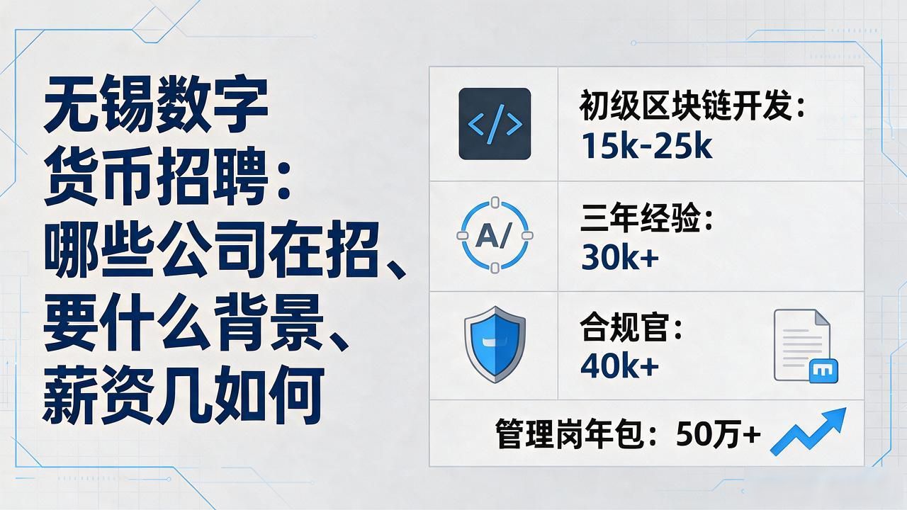 无锡数字货币招聘：哪些公司在招、要什么背景、薪资几何
