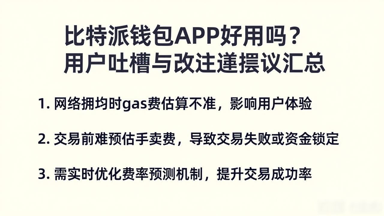 比特派钱包APP好用吗？用户吐槽与改进建议汇总